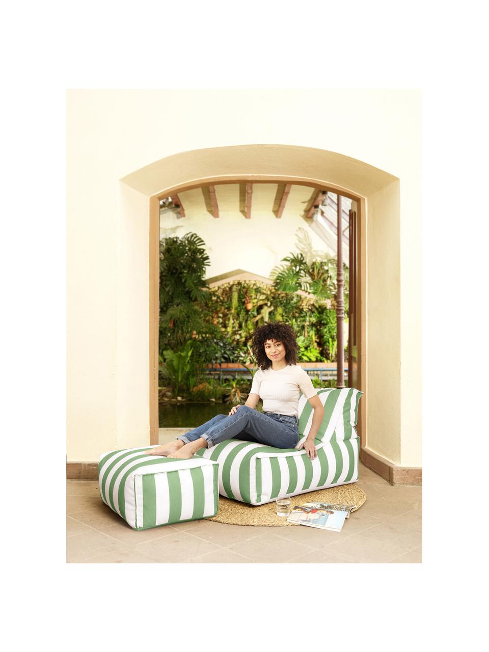 Exteriérový sedací vak Korfu, Zelená, bílá, Š 65 cm, H 100 cm