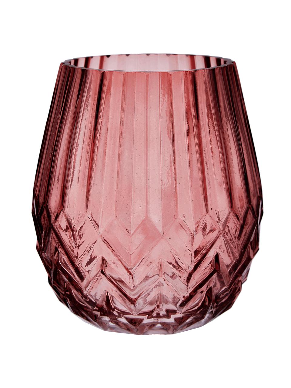 Glazen vaas Luna, Glas, Roze, Ø 14 x H 17 cm