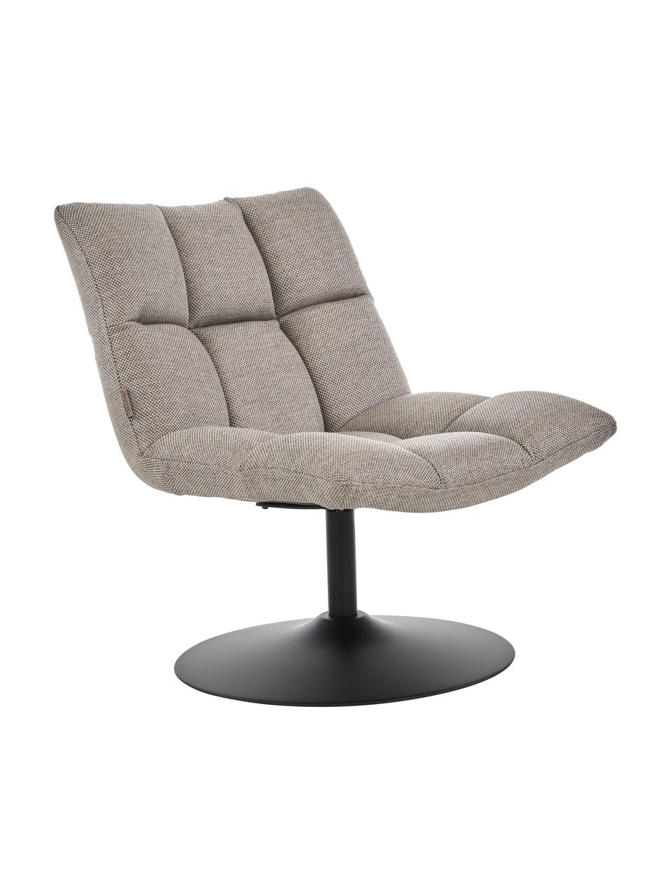 Fauteuil pivotant gris clair Bar, Tissu brun-beige