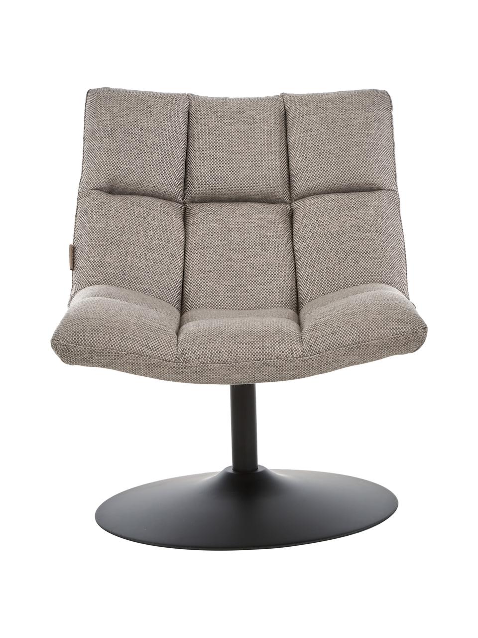 Fauteuil pivotant gris clair Bar, Tissu brun-beige