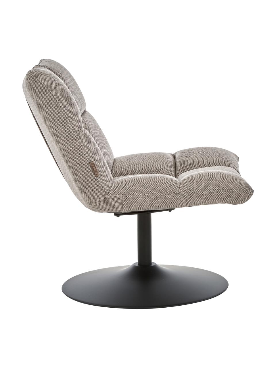 Fauteuil pivotant gris clair Bar, Tissu brun-beige