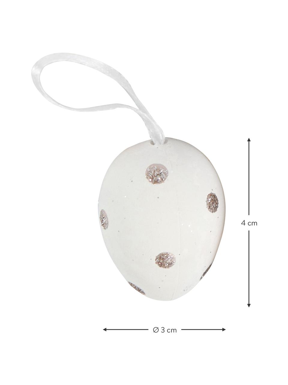 Œufs de Pâques à suspendre Happy Easter, 6 élém., Plastique, Rose, couleur dorée, transparent, blanc, beige, Ø 3 x haut. 4 cm