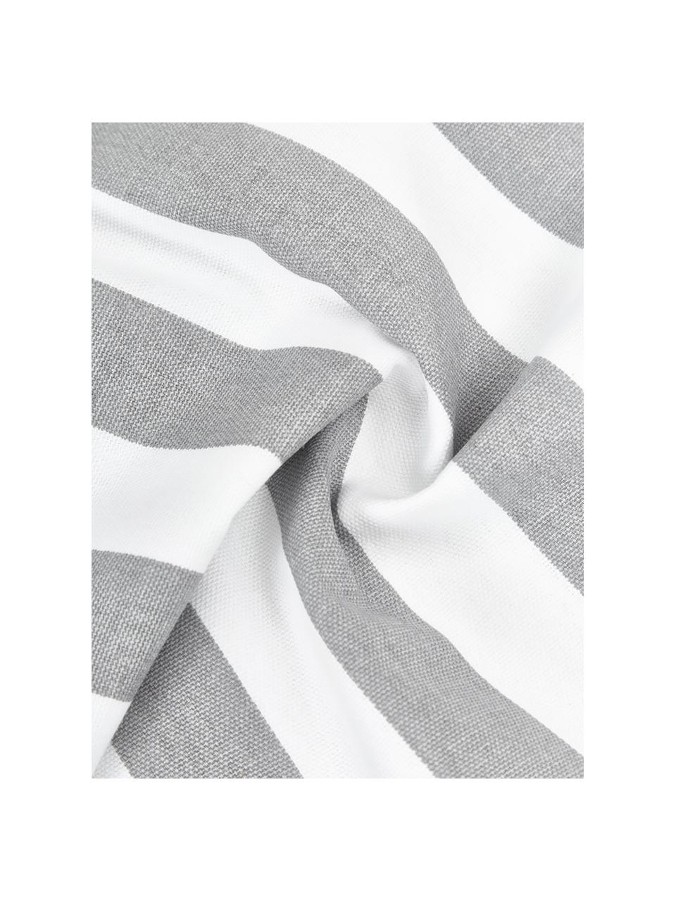 Funda de cojín a rayas Timon, 100% algodón, Gris claro, blanco, An 40 x L 40 cm