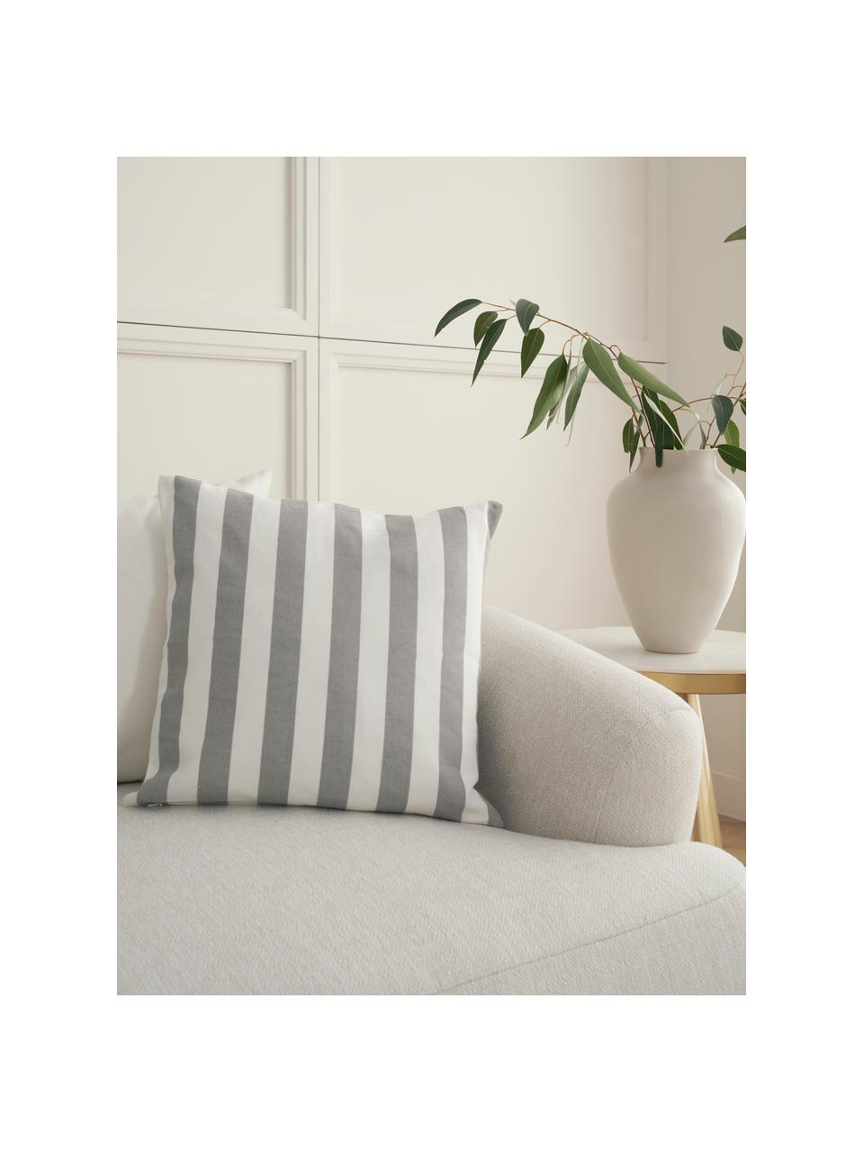 Poszewka na poduszkę Timon, 100% bawełna, Jasny szary, biały, S 50 x D 50 cm