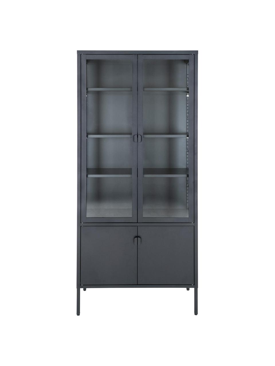 Vitrina Brisbane, Estructura: acero con pintura en polv, Negro, An 80 x Al 180 cm