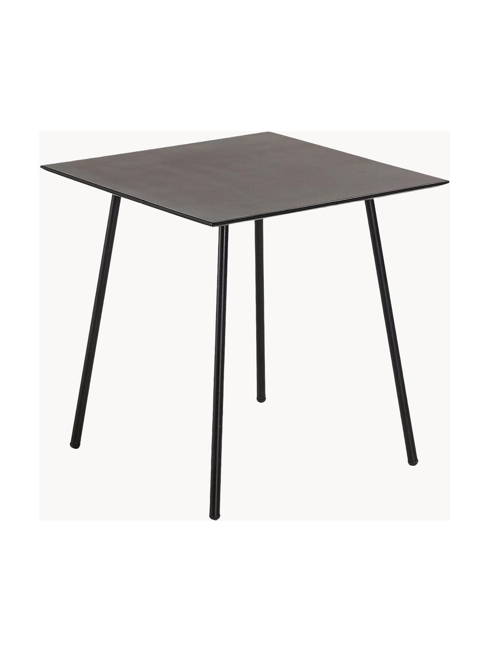 Kleine metalen eettafel Mathis, 75 x 75 cm, Tafelblad: gepoedercoat verzinkt sta, Poten: gepoedercoat metaal, Zwart, B 75 x D 75 cm