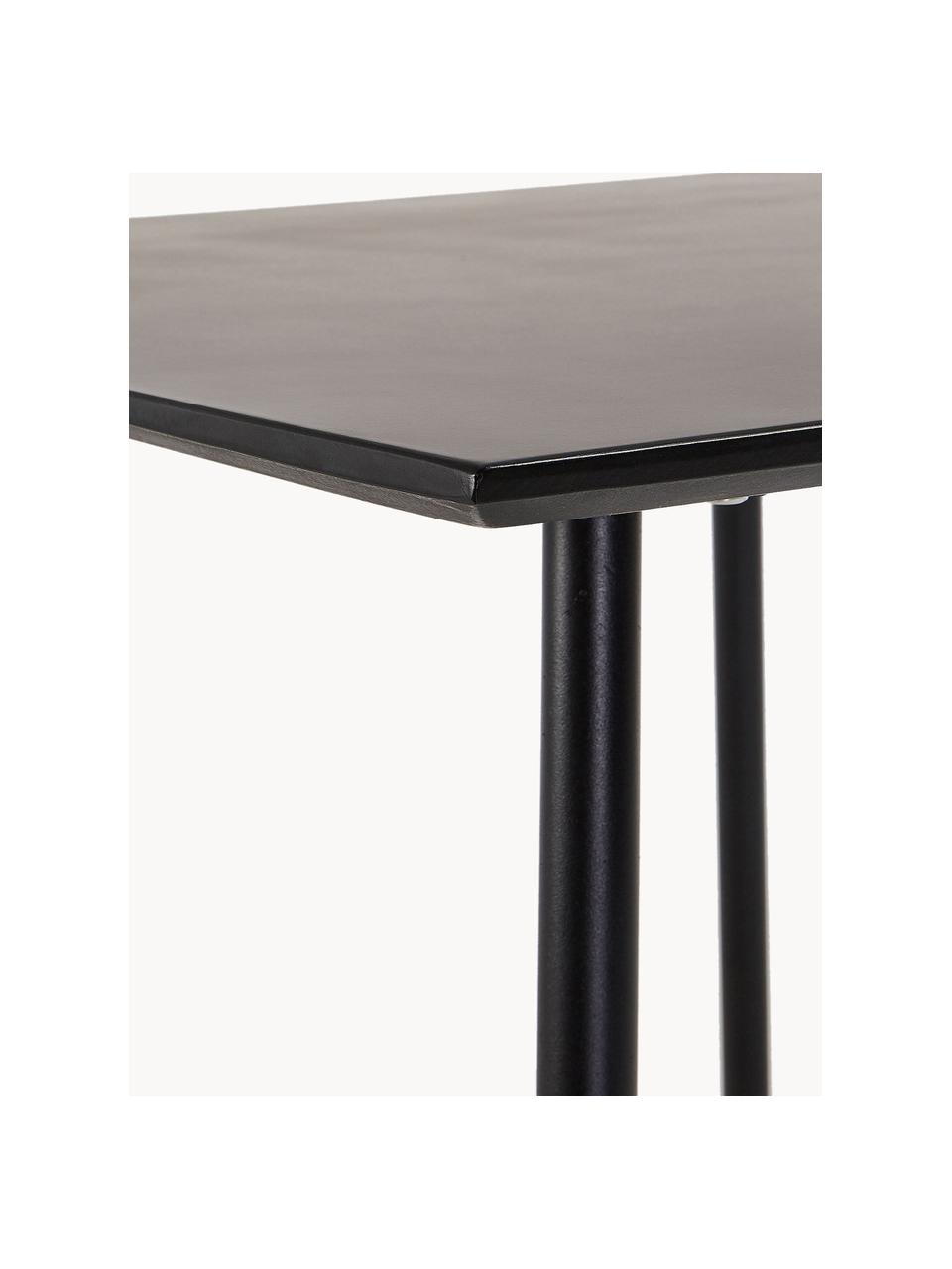 Kleine metalen eettafel Mathis, 75 x 75 cm, Tafelblad: gepoedercoat verzinkt sta, Poten: gepoedercoat metaal, Zwart, B 75 x D 75 cm