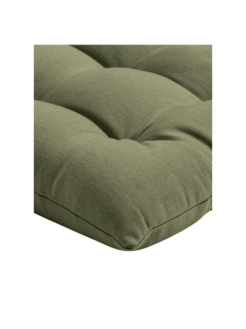Cuscino sedia in cotone Ava 2 pz, Rivestimento: 100% cotone, Verde oliva, Larg. 40 x Lung. 40 cm