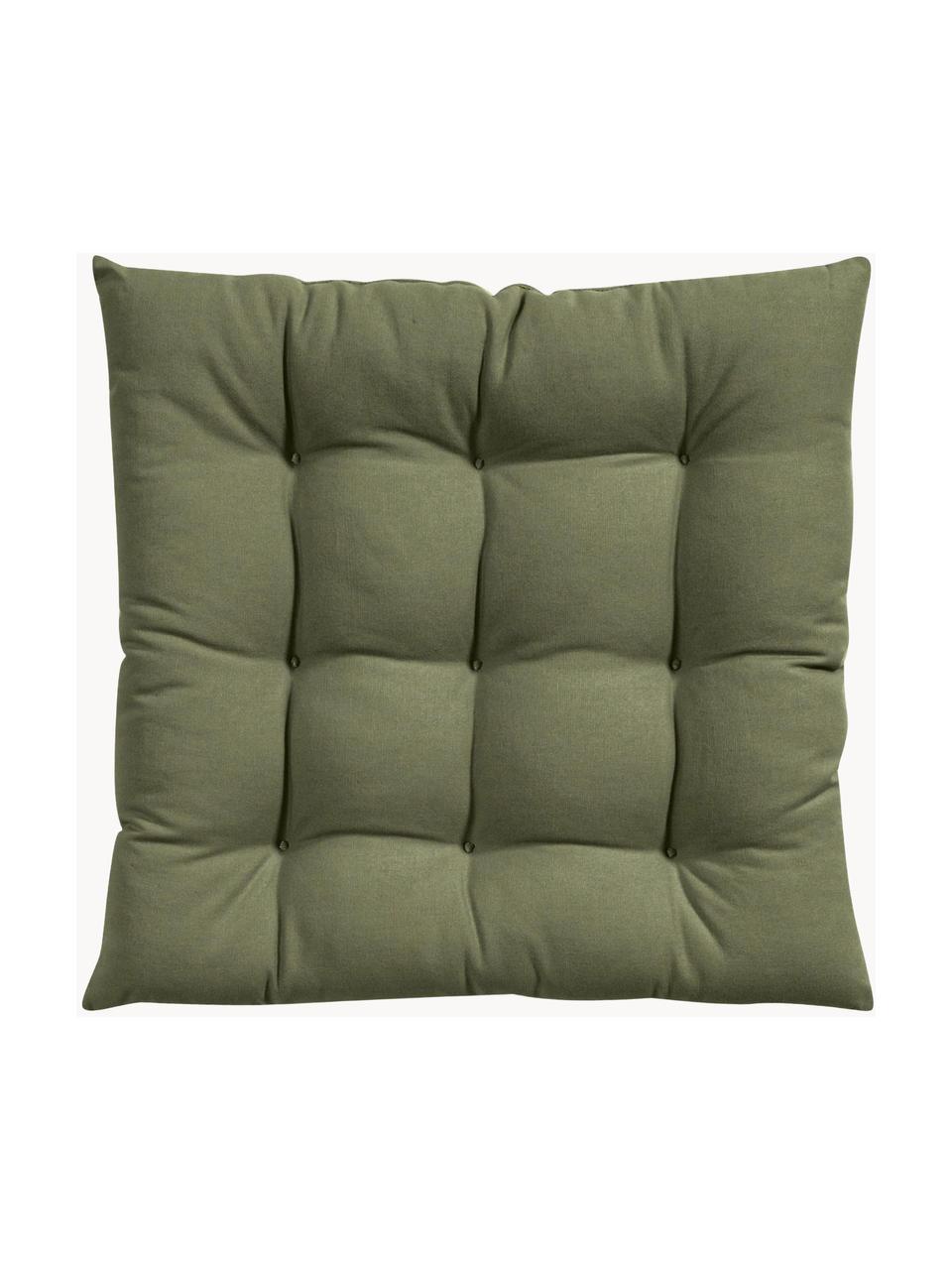 Sitzkissen Ava, 2 Stück, Bezug: 100 % Baumwolle, Olivgrün, B 40 x L 40 cm