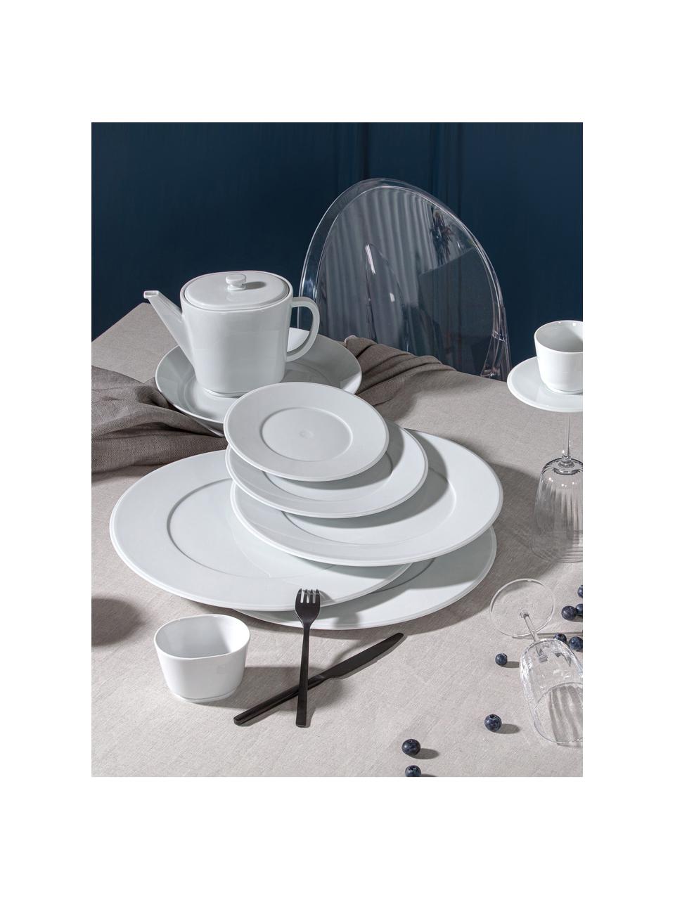 Ručne vyrobené plytké taniere z porcelánu Vitruv, 2 ks, Porcelán, Biela, Ø 29 cm