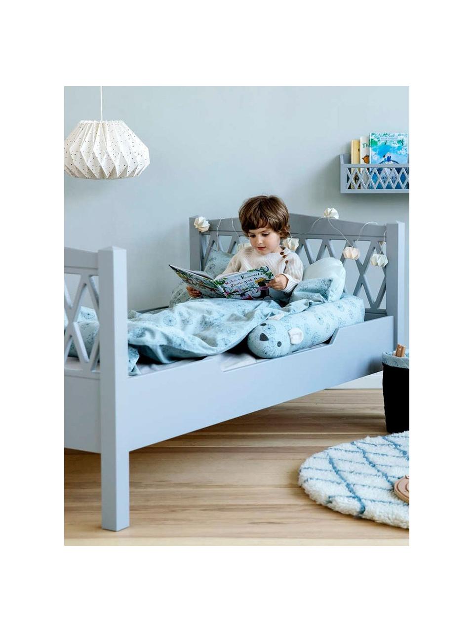 Cama infantil de madera gris para niños Harlequin, Madera de pino, tablero de fibras de densidad media (MDF), pintado con pintura libre de COV, Gris, An 100 x L 170 cm