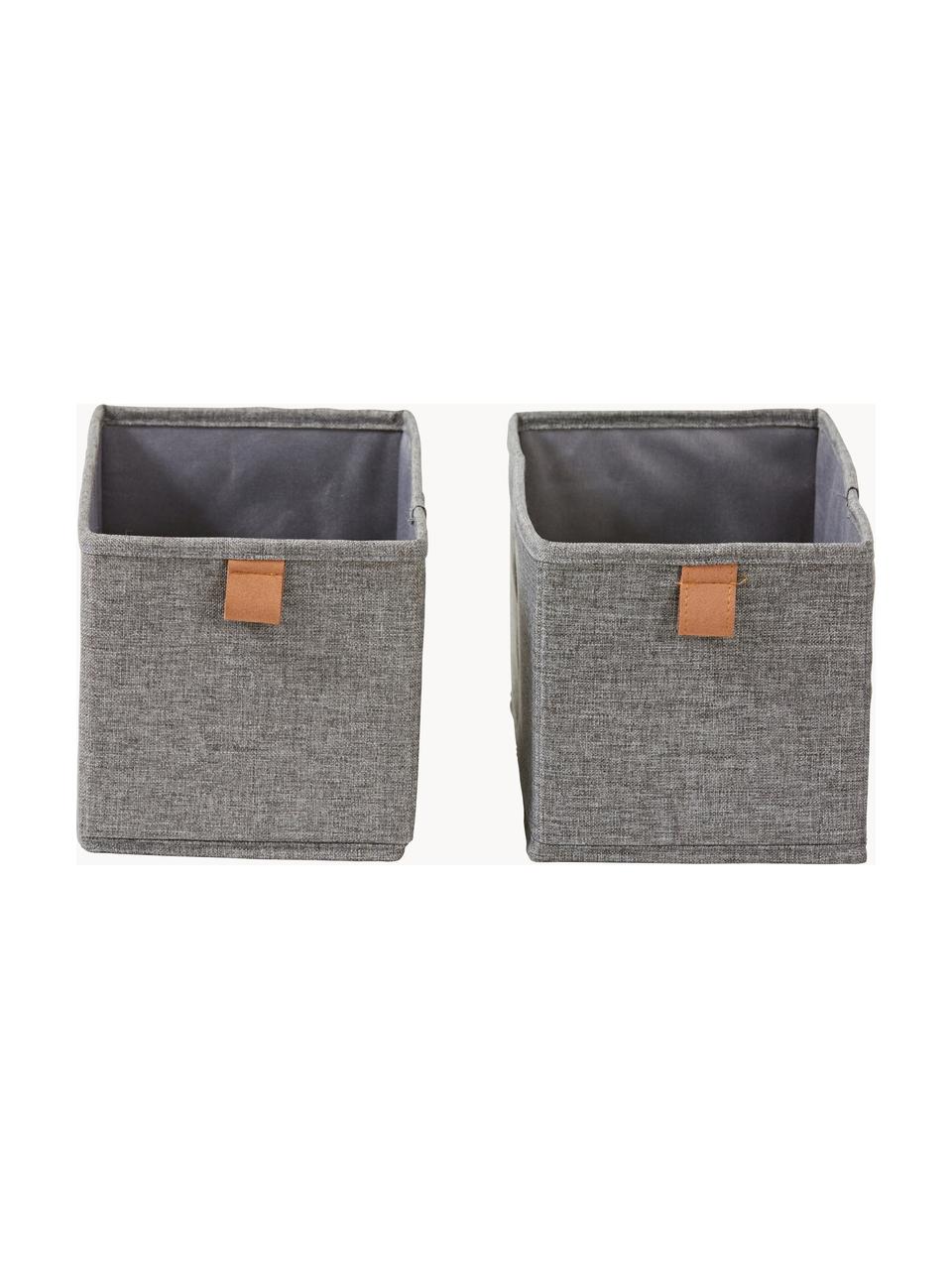 Set 2 scatole Premium, Grigio scuro, marrone, Larg. 15 x Prof. 30 cm