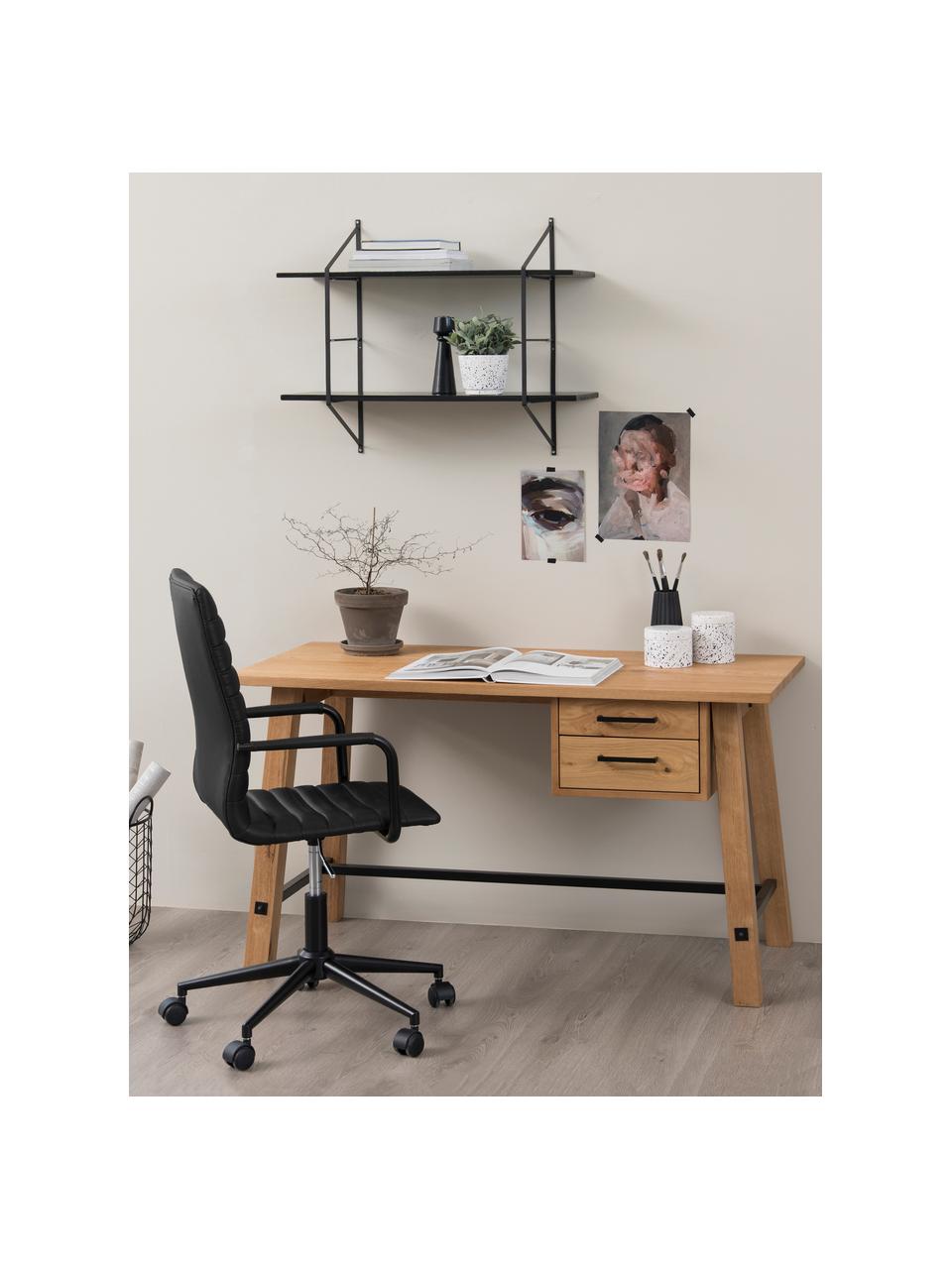 Klein wandrek Belfast met metalen frame, Frame: gepoedercoat metaal, Zwart, B 76 x H 63 cm