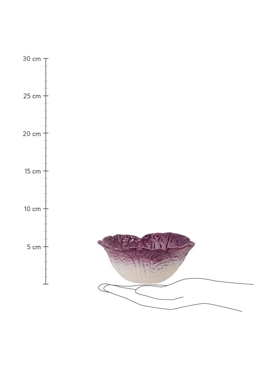Ručně malovaná miska ve tvaru salátu Mimosa, Kamenina, Fialová, Ø 13 x V 6 cm, 200 ml