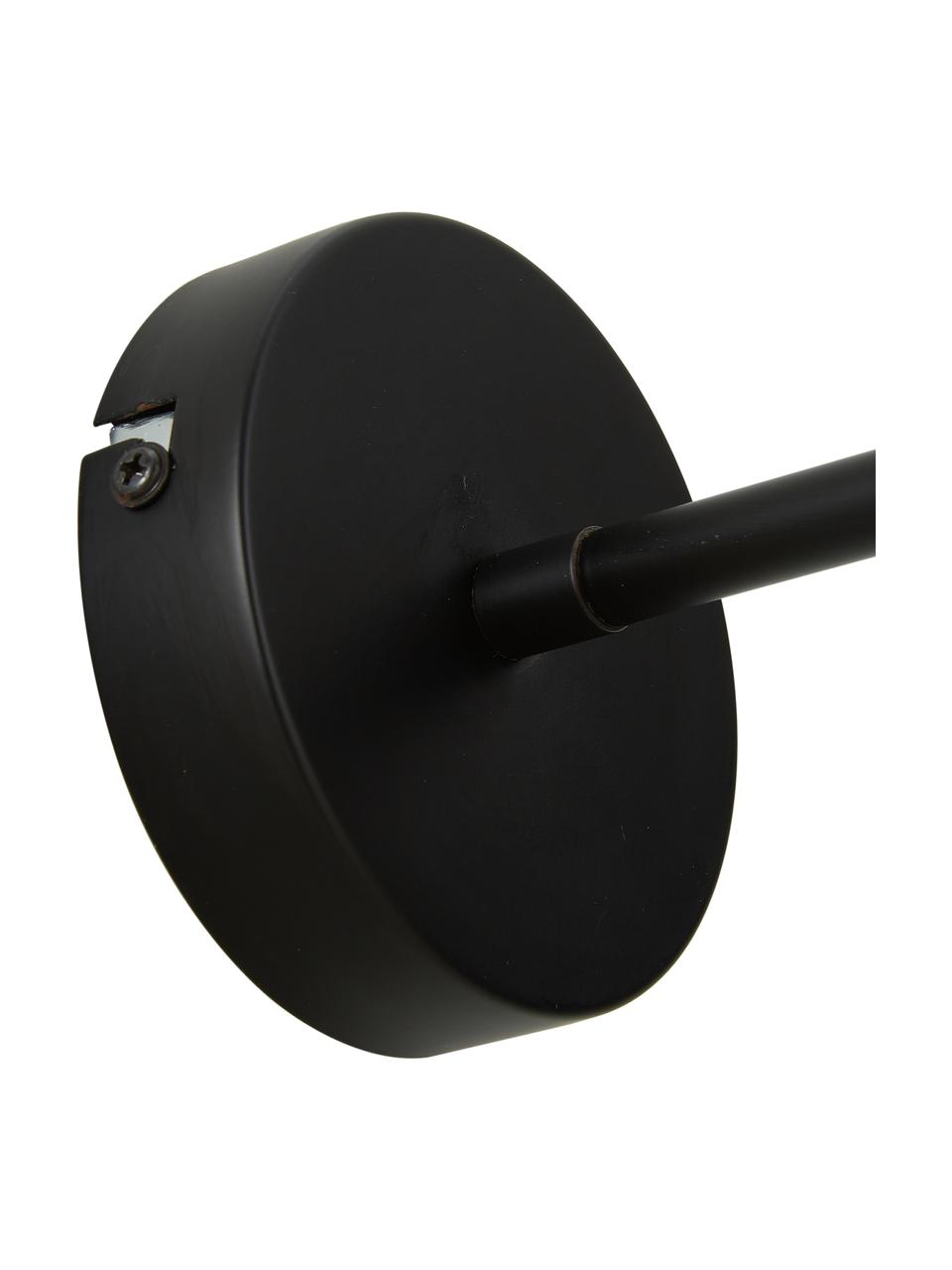 Aplique de vidrio opalino Atlanta, Pantalla: vidrio, Estructura: metal con pintura en polv, Fijación: metal con pintura en polv, Blanco, negro, F 23 x Al 22 cm
