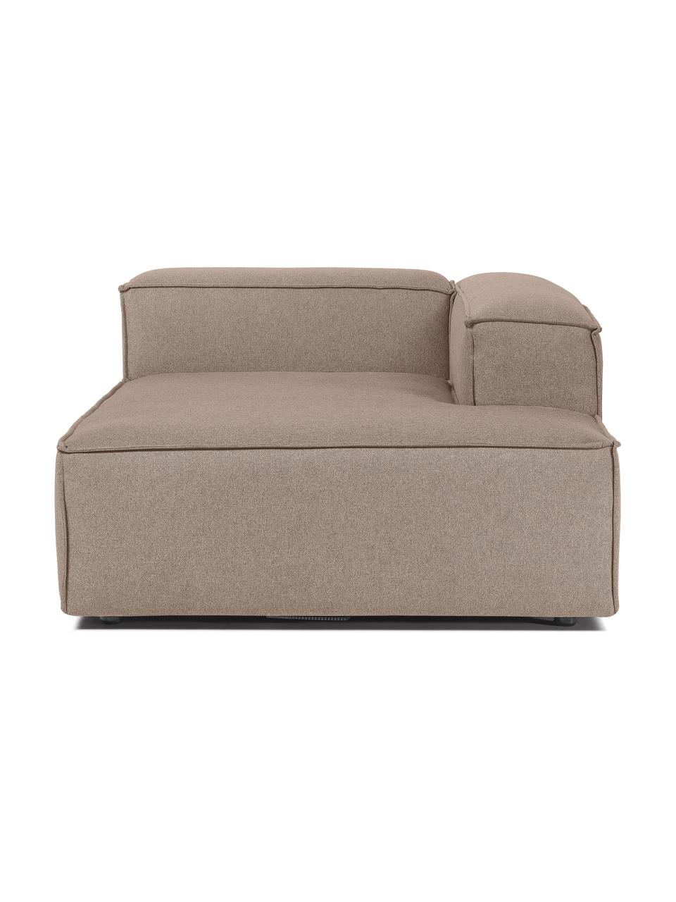 Szezlong modułowy Lennon, Tapicerka: 100% poliester Dzięki tka, Stelaż: lite drewno, sklejka, Nogi: tworzywo sztuczne, Brązowa tkanina, S 119 x G 180 cm, prawostronna