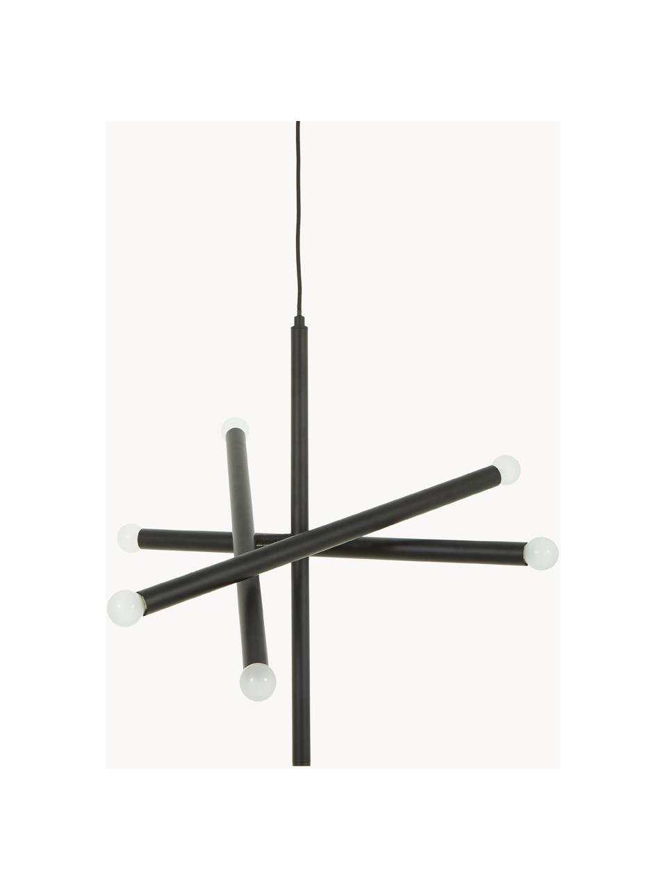 Design Pendelleuchte Sticks, Baldachin: Metall, pulverbeschichtet, Schwarz, Ø 60 cm