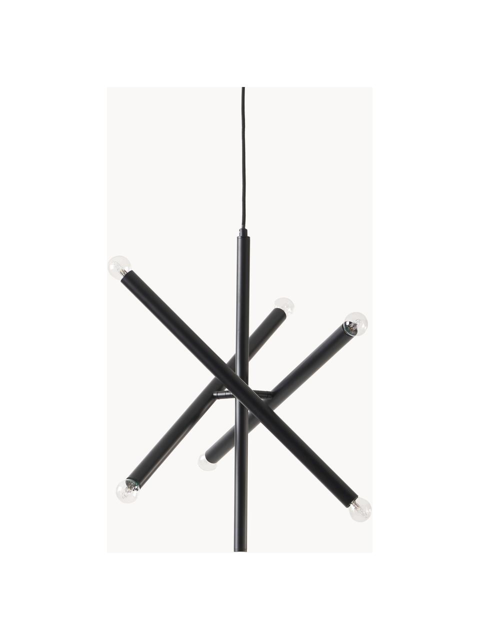 Lampada a sospensione di design Sticks, Baldacchino: metallo verniciato a polv, Nero, Ø 60 cm