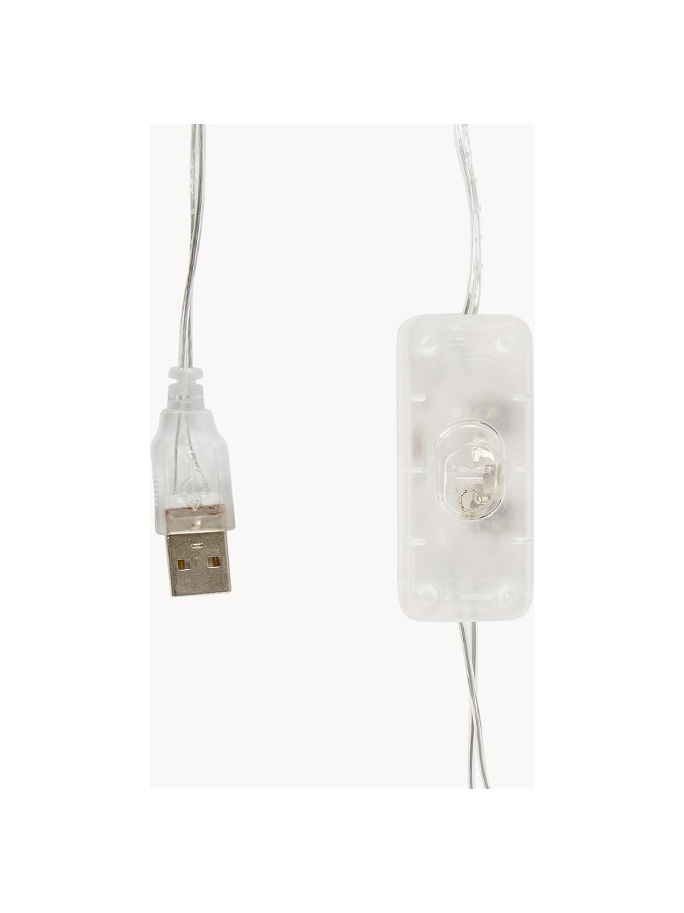 Guirnalda de luces LED Colorain, 378 cm, Linternas: poliéster con certificado, Cable: plástico con certificado , Blanco crema, tonos de rosa, rojo, L 378 cm