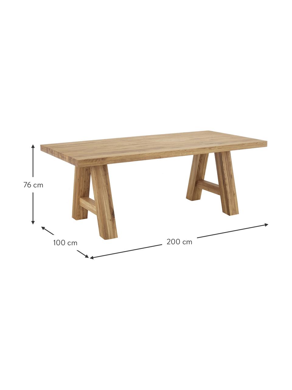 Table en bois de chêne Ashton, tailles variées, Bois de chêne massif, huilé
100 % bois FSC issu d'une sylviculture durable, Bois de chêne, huilé, larg. 200 x prof. 100 cm