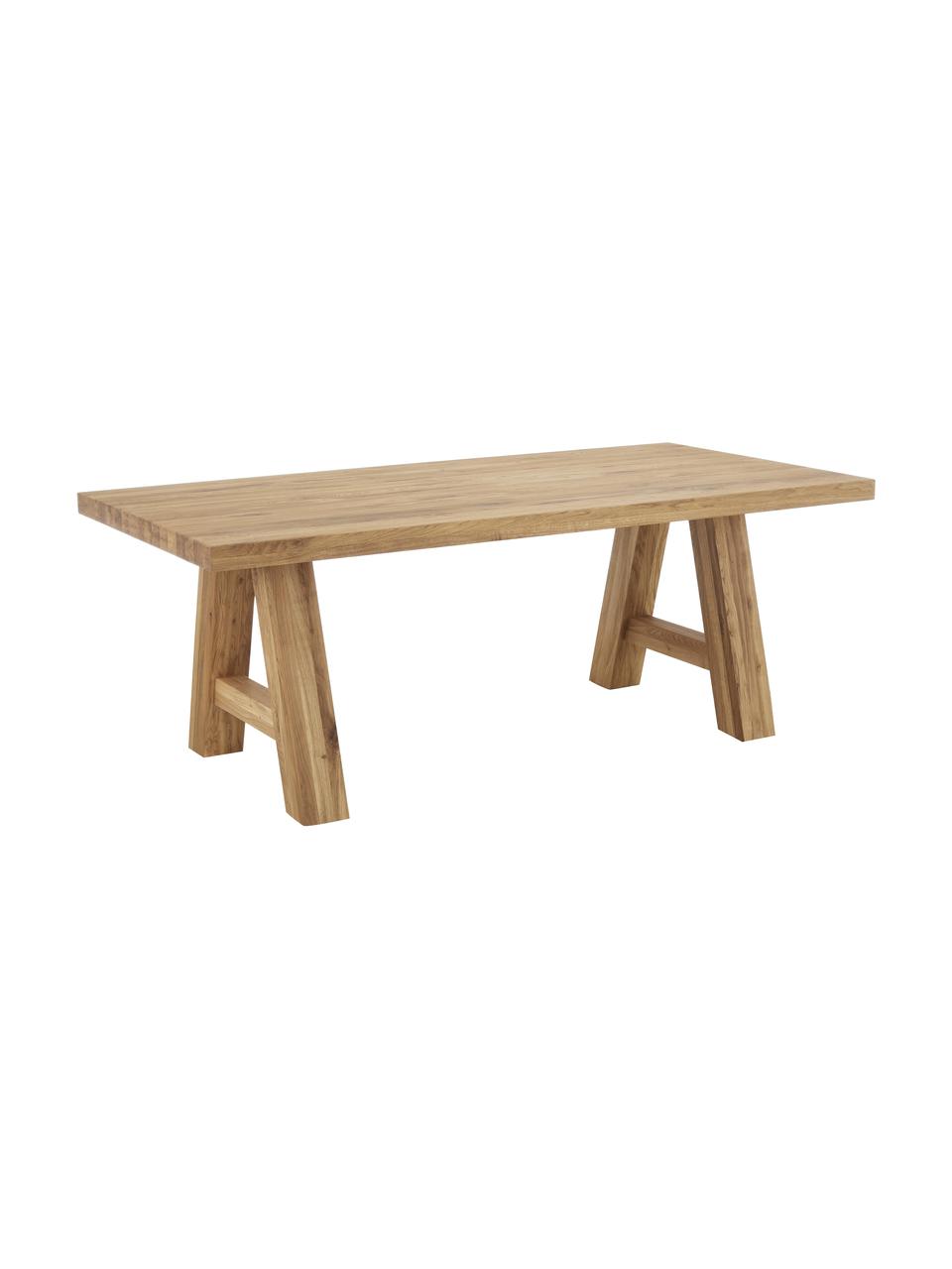 Jedálenský stôl z dubového dreva Ashton, Masívne dubové drevo, ošetrené olejom
100% FSC drevo z udržateľného lesného hospodárstva, Dubové drevo, ošetrené olejom, Š 200 x H 100 cm