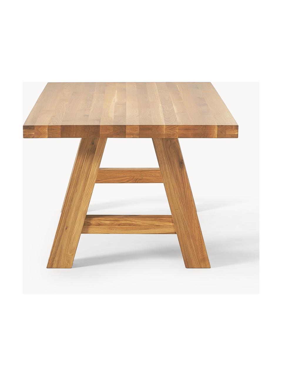 Jídelní stůl z masivního dubového dřeva Ashton, různé velikosti, Masivní dubové dřevo, olejované 
100 % dřevo z udržitelného lesnictví

Tento produkt je vyroben z udržitelných zdrojů dřeva s certifikací FSC®., Olejované dubové dřevo, Š 200 cm, H 100 cm