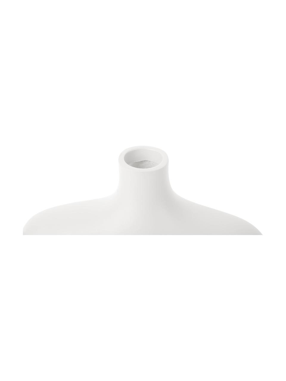 Vaso in forma organica Organic Curves, Poliresina, Bianco, Larg. 18 x Alt. 21 cm