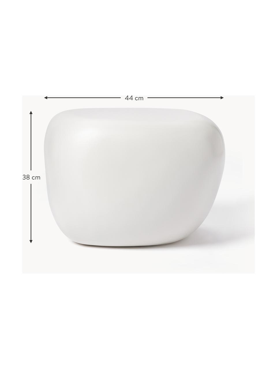 Odkládací stolek v organickém tvaru PIetra, Sklolaminátový plast, lakovaný, Matná bílá, Š 44 cm, V 38 cm