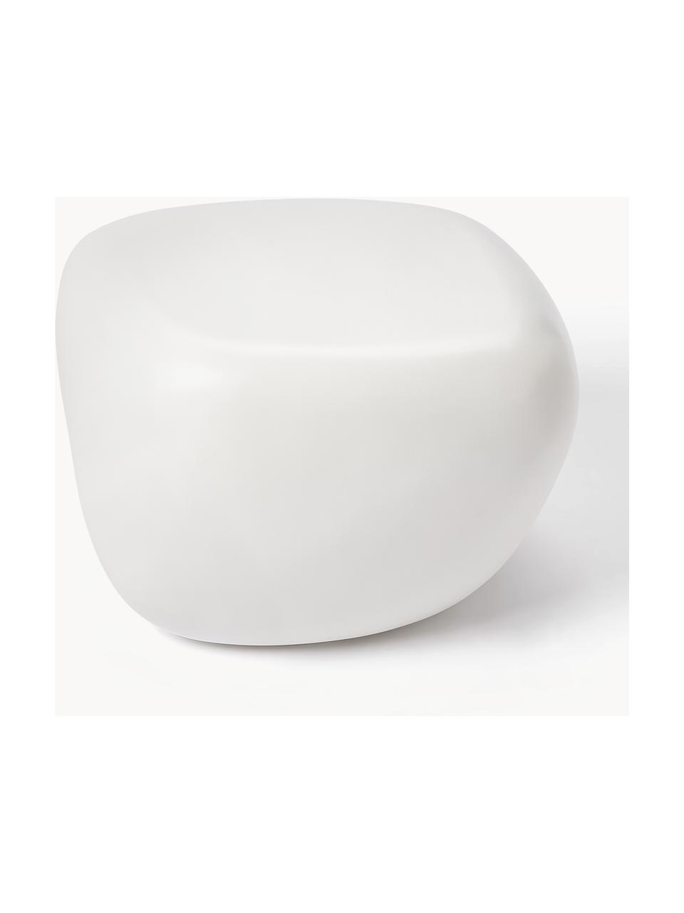 Tavolino in forma organica Pietra, Plastica in fibra di vetro laccata, Bianco opaco, Larg. 44 x Alt. 38 cm