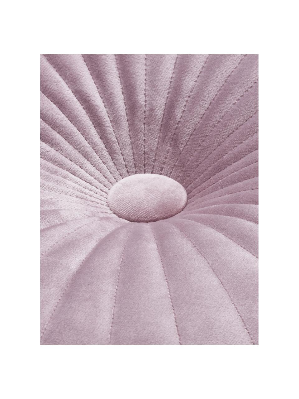 Cojín redondo de terciopelo brillante Monet, con relleno, Tapizado: 100% terciopelo de poliés, Rosa palo, Ø 40 cm