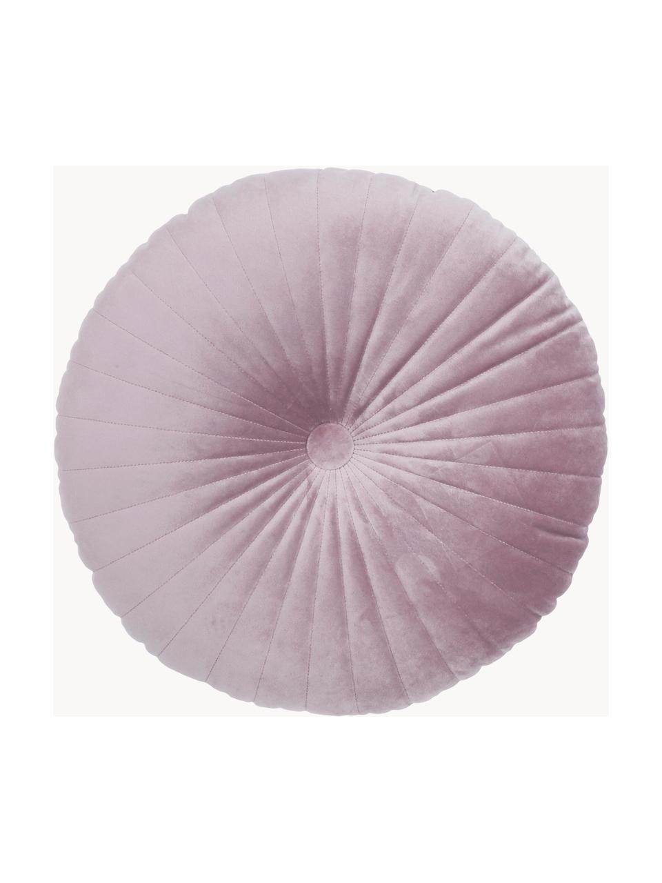 Rundes glänzendes Samt-Kissen Monet in Altrosa, Bezug: 100% Polyestersamt, Lavendel, Ø 40 cm