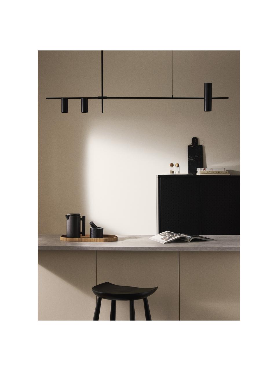 Grande suspension Cassandra, Métal, revêtement par poudre, Noir, larg. 143 x haut. 73 cm