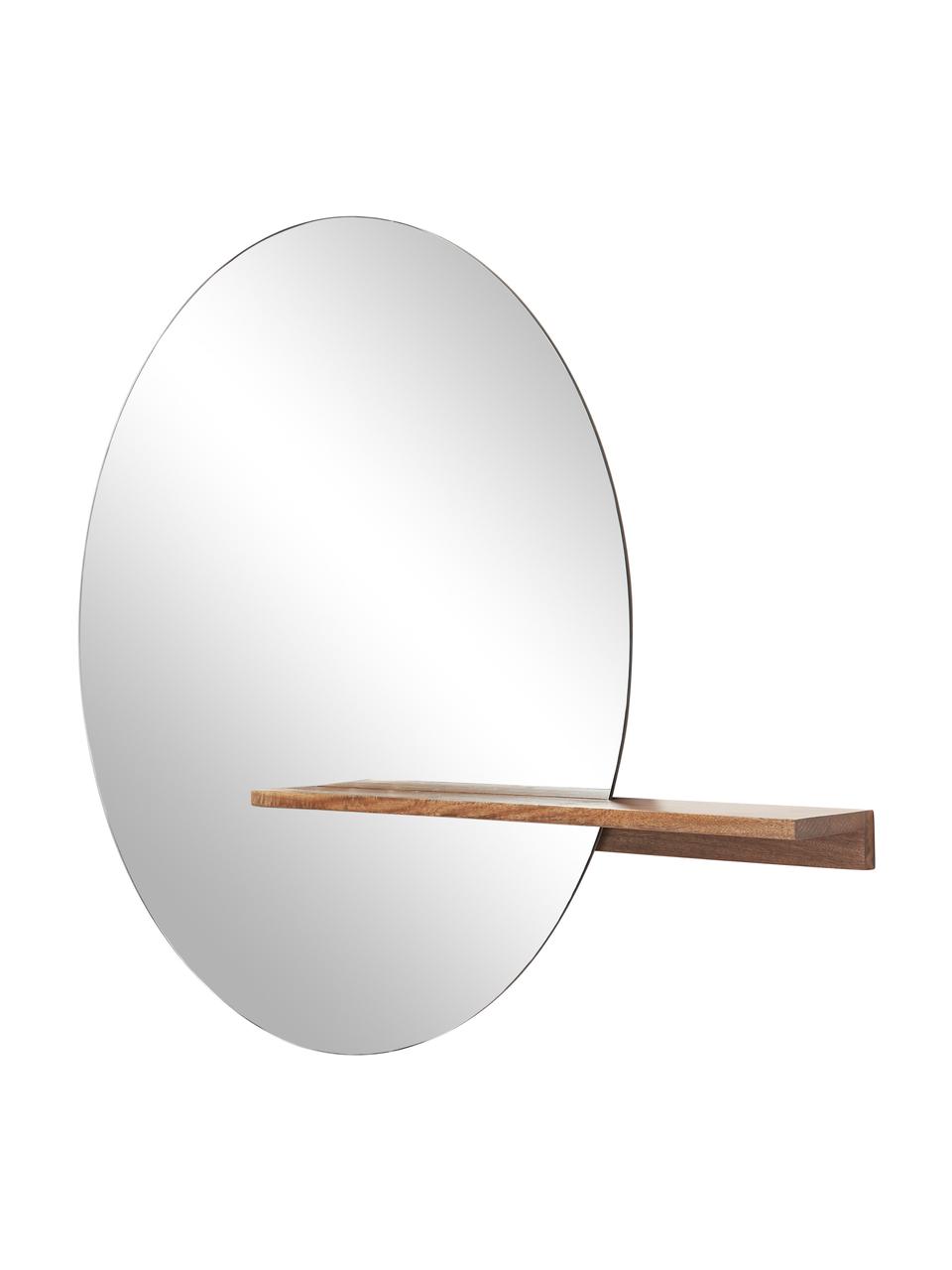 Grand miroir mural avec étagère en bois Sandro, Bois de manguier, larg. 140 x haut. 110 cm