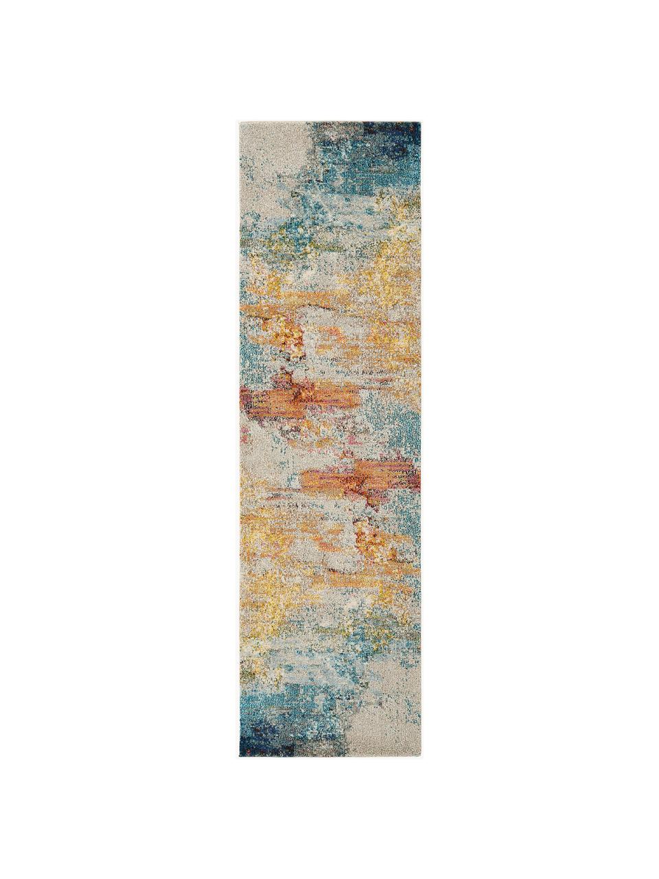 Design Läufer Celestial, Flor: 100 % Polypropylen, Hellbeige, Bunt, B 60 x L 180 cm