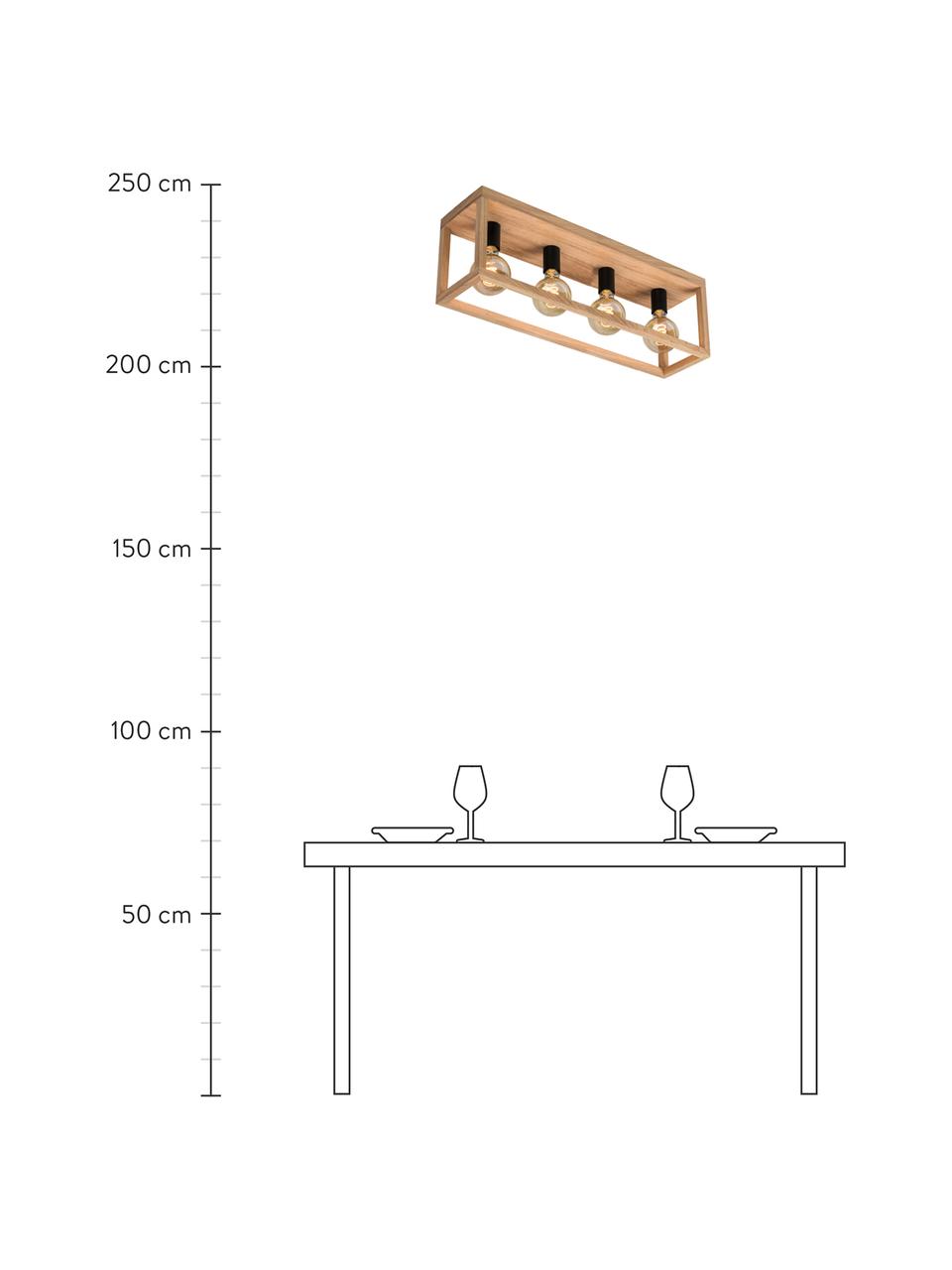 Faretti da soffitto in legno Kago, Marrone, nero, Larg. 68 x Alt. 25 cm