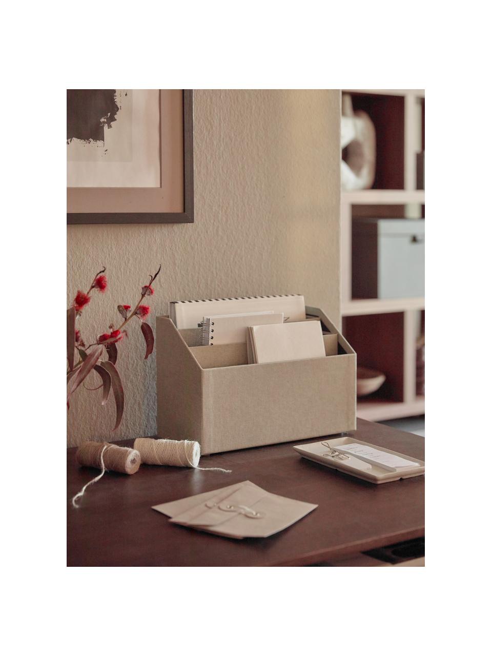 Organiseur bureau Hector, Toile, solide carton
(100 % papier recyclé), Beige clair, larg. 33 x prof. 16 cm