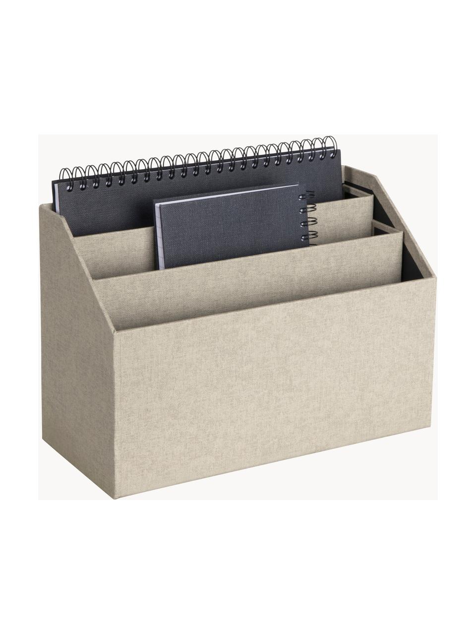 Bureau organizer Hector, Canvas, massief karton
(100 % gerecycled papier), Lichtbeige, B 33 x D 16 cm