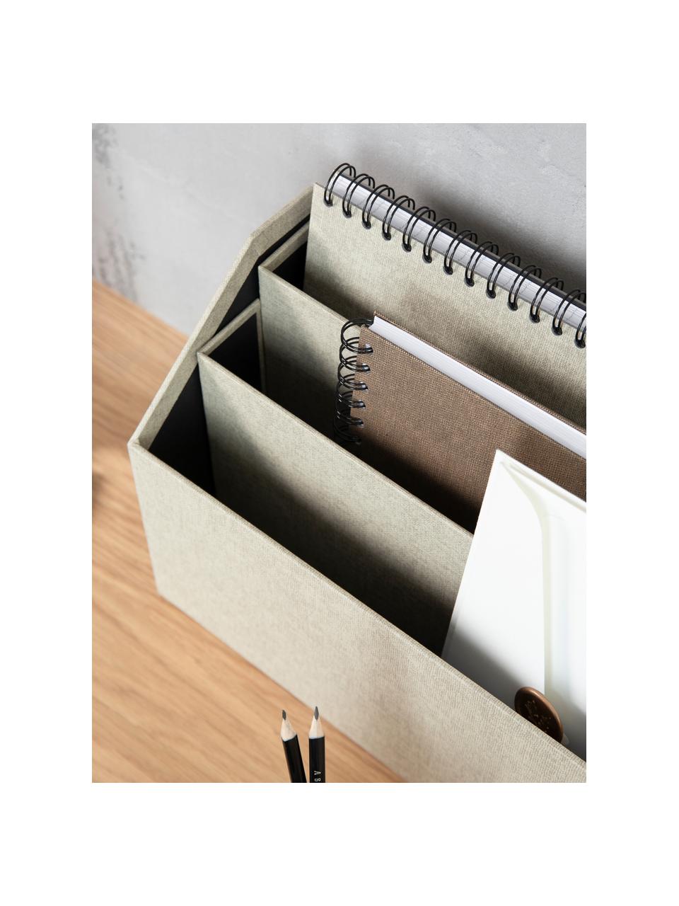 Bureau organizer Hector, Canvas, massief karton
(100 % gerecycled papier), Lichtbeige, B 33 x D 16 cm