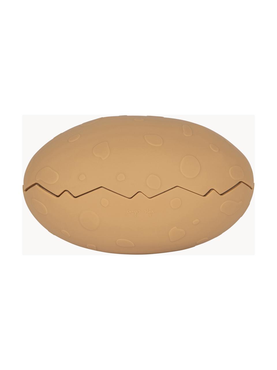 Zabawka do kąpieli z silikonu Dino Egg, 3 elem., 100% silikon, Jasny brązowy, odcienie szarego, Komplet z różnymi rozmiarami