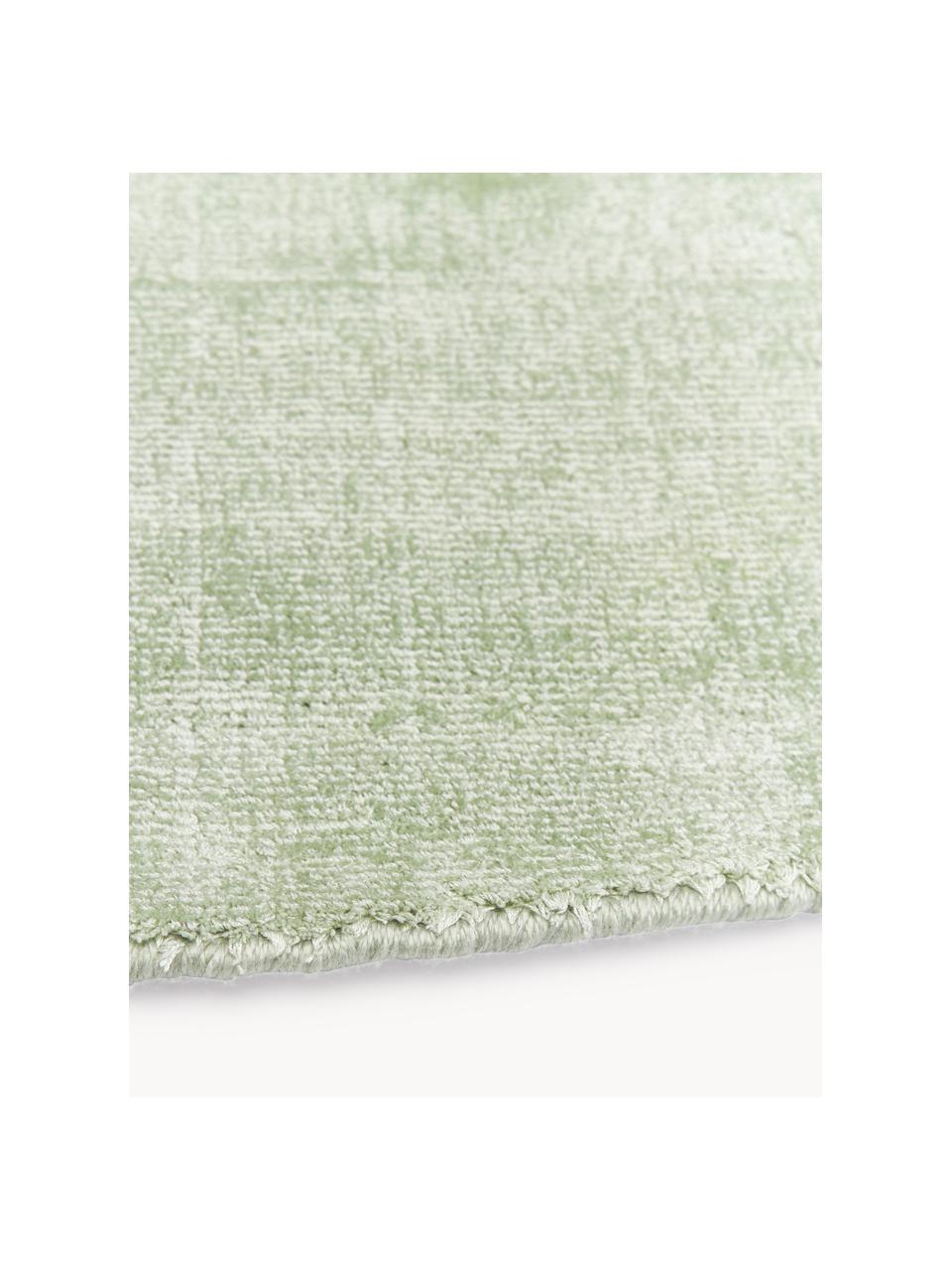 Tapis rond en viscose tissé main Jane, Vert sauge, Ø 150 cm (taille M)