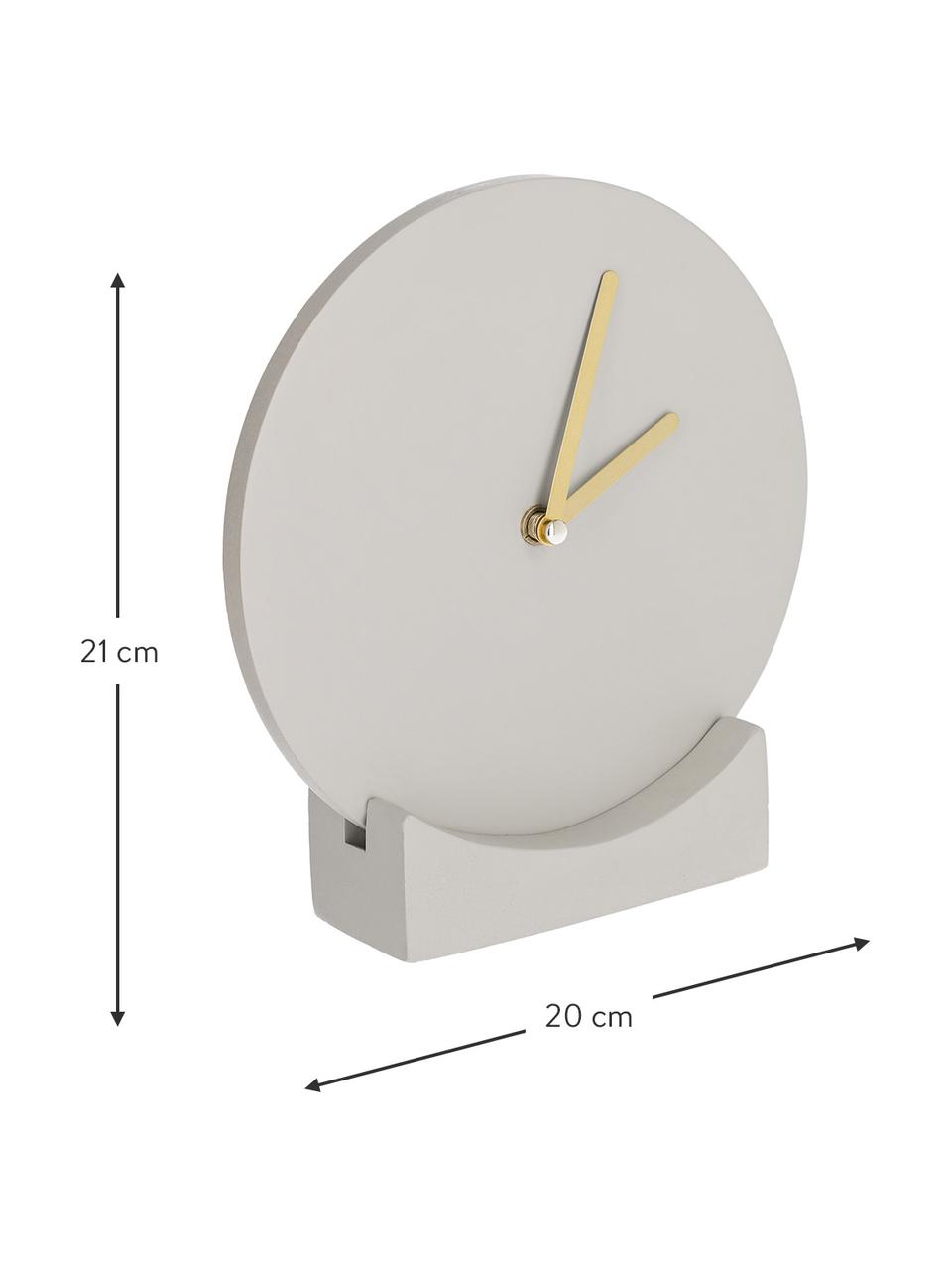 Cementový budík Tahiel, Šedá, zlatá, Š 20 cm