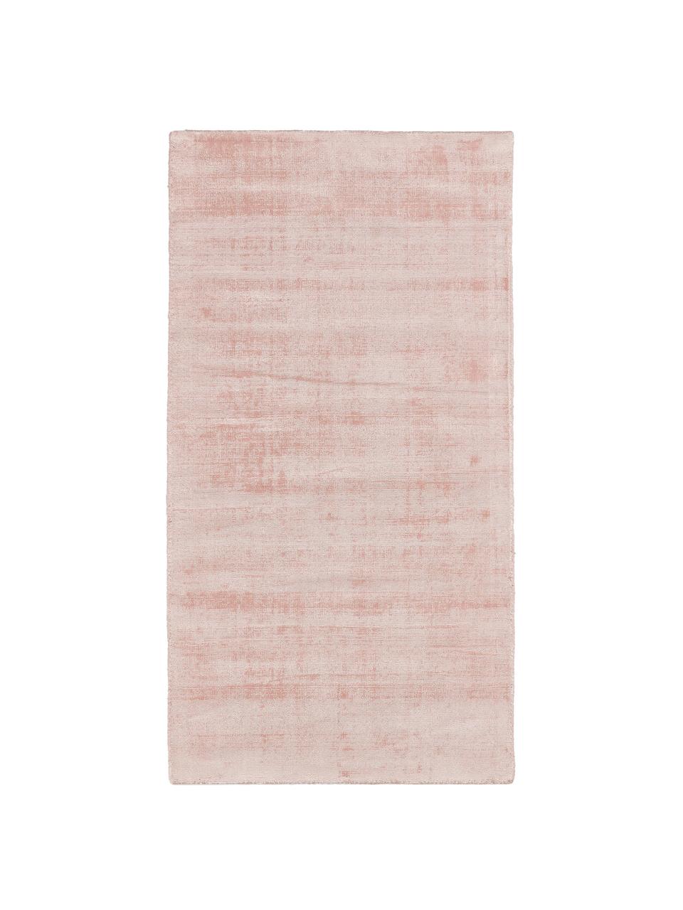 Ručne tkaný koberec z viskózy Jane, Bledoružová, Š 80 x D 150 cm (veľkosť XS)