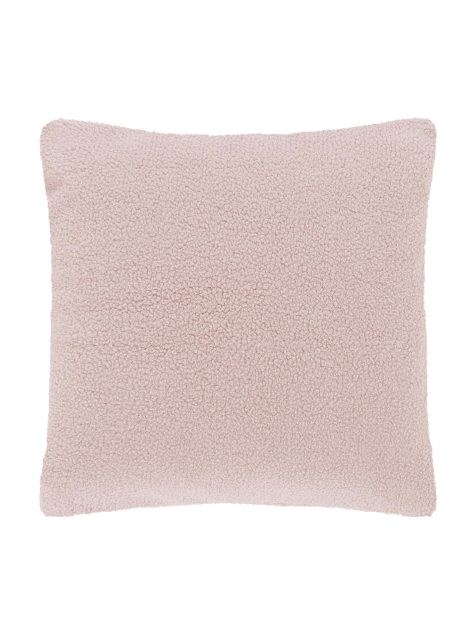 Flauschige Teddy-Kissenhülle Mille in Rosa, Vorderseite: 100% Polyester (Teddyfell, Rückseite: 100% Polyester (Teddyfell, Rosa, 45 x 45 cm