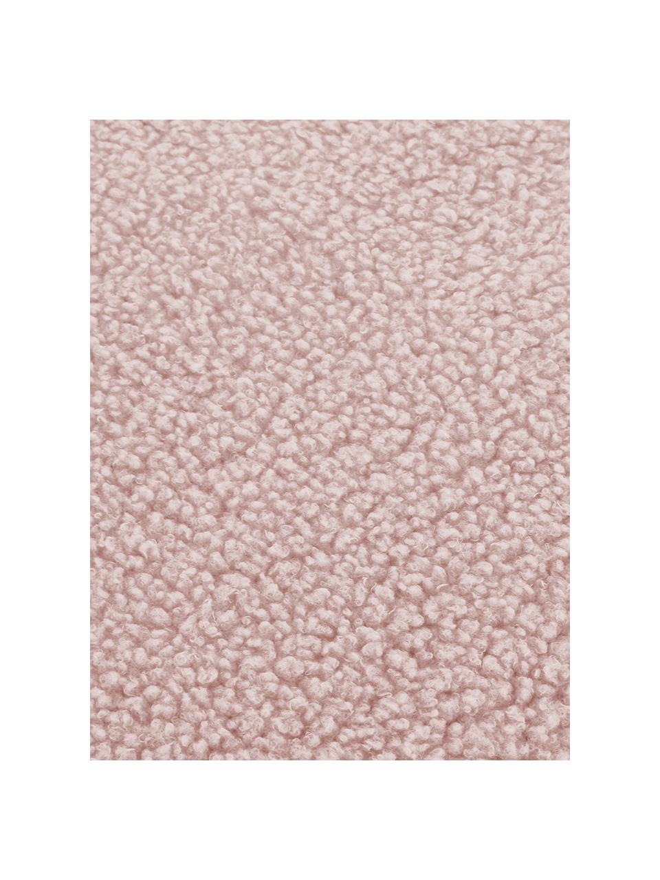 Zachte teddy kussenhoes Mille, Roze, 45 x 45 cm