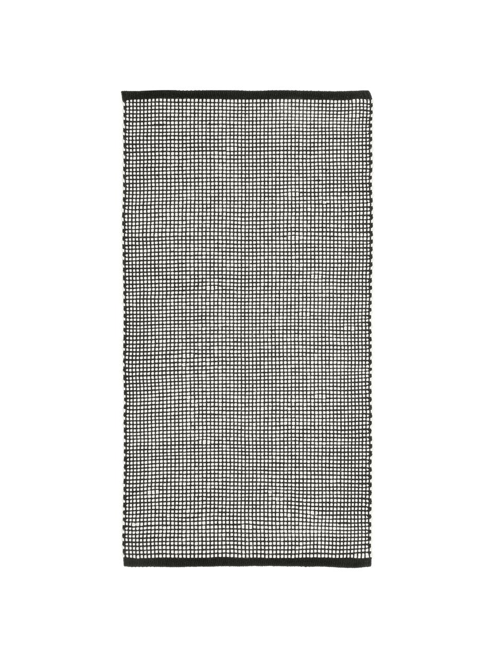 Tappeto in lana tessuto a mano Amaro, Retro: 100% cotone, certificato , Nero, bianco crema, Larg. 160 x Lung. 230 cm (taglia M)