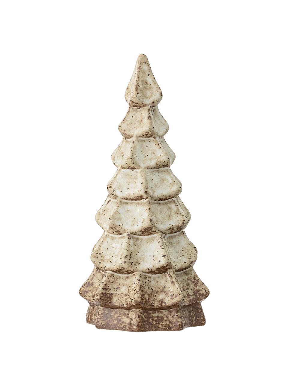 Sapin de Noël décoratif fait main Tree, Grès cérame, Brun, beige, Ø 10 x haut. 22 cm