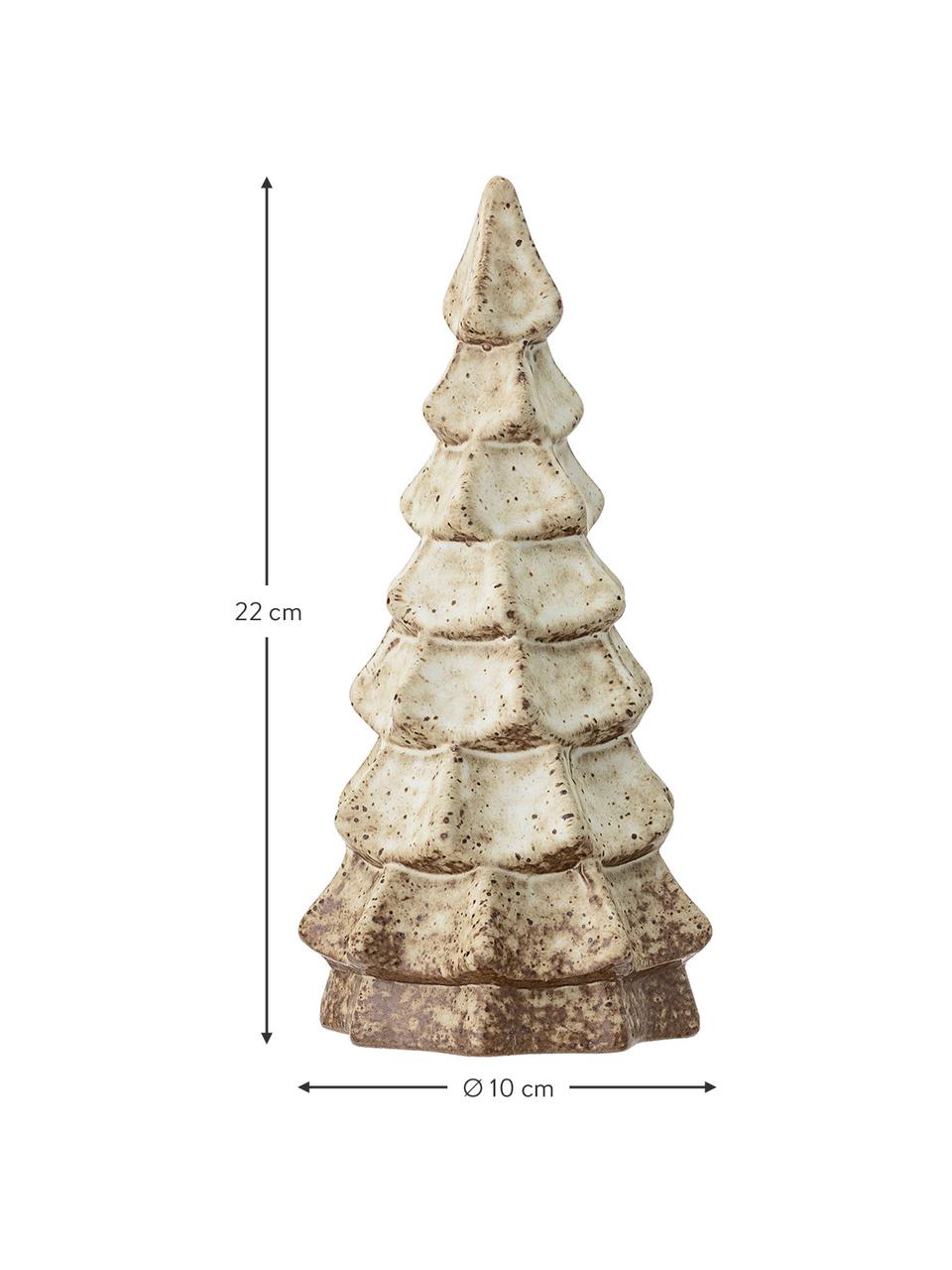 Sapin de Noël décoratif fait main Tree, Grès cérame, Brun, beige, Ø 10 x haut. 22 cm