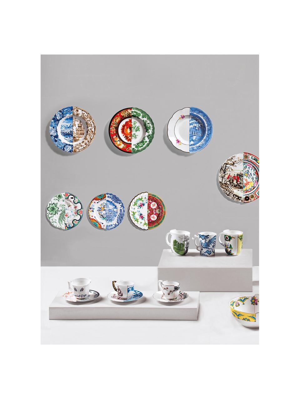 Tazzine con piattini fatte a mano Hybrid, Porcellana, Multicolore, Ø 7 x Alt. 6 cm