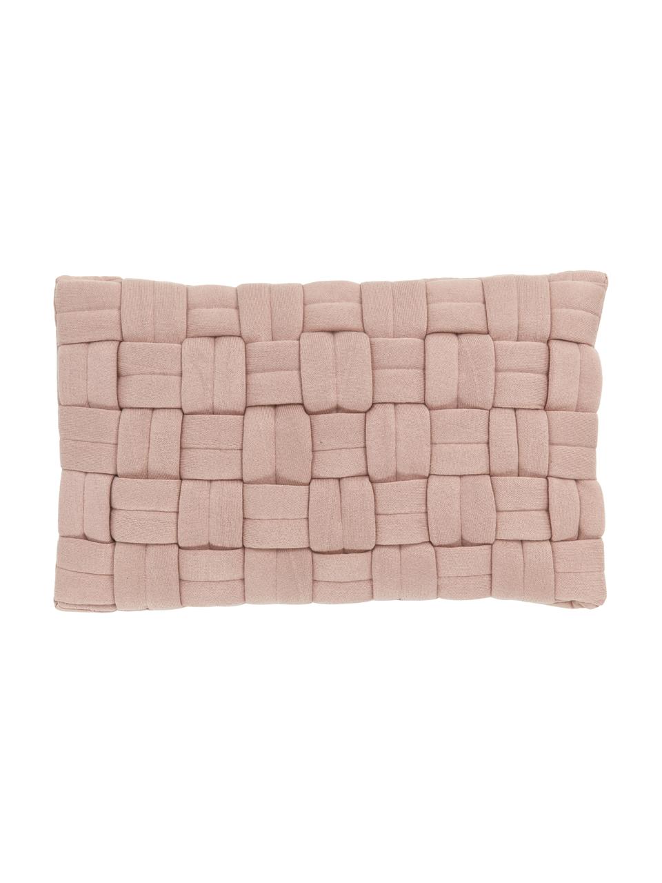 Housse de coussin tissé rectangulaire vieux rose Norman, Rose, larg. 30 x long. 50 cm