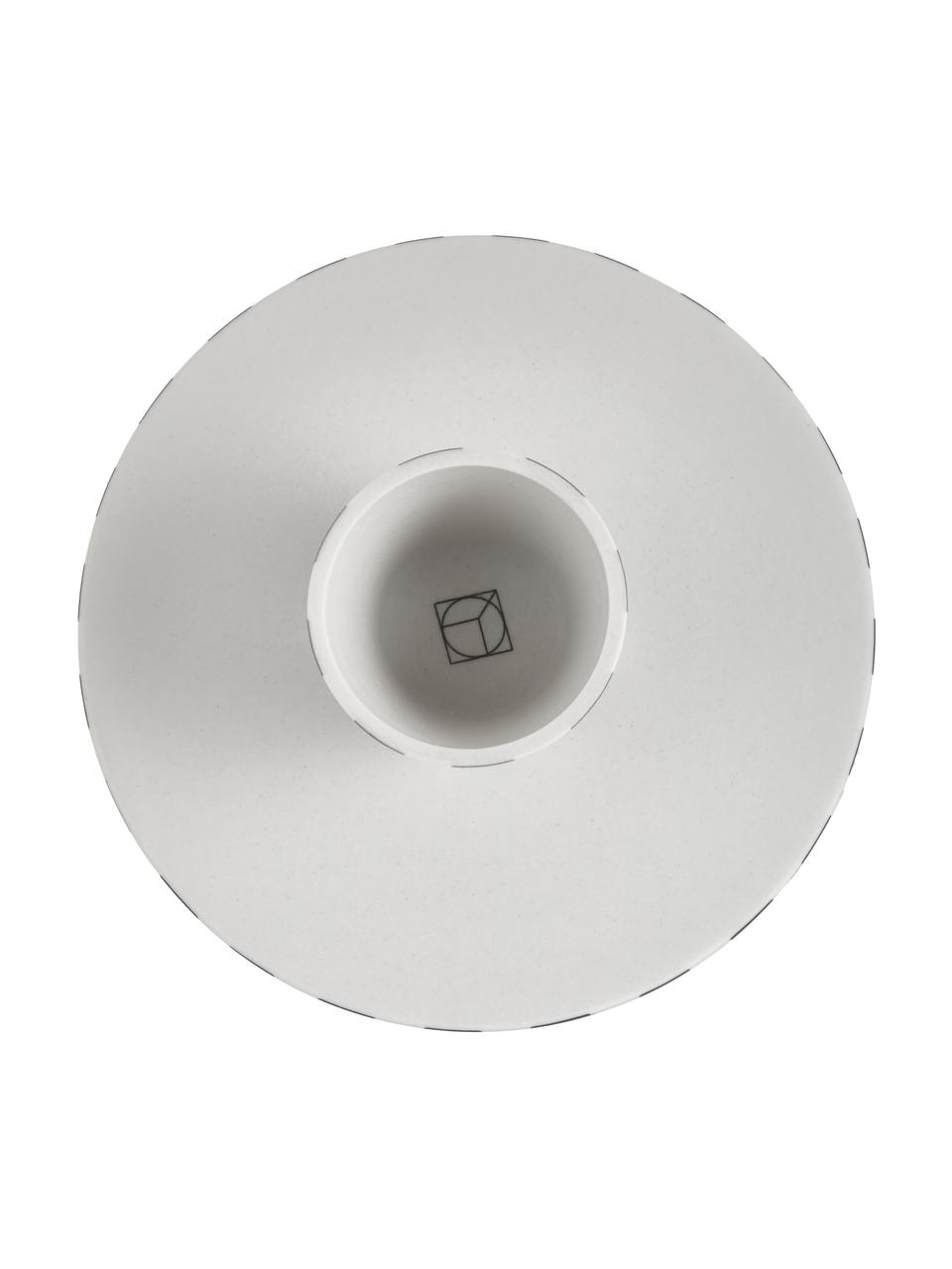 Alzatina in ceramica a righe Toppu, Ceramica, Bianco, nero, Ø 20 x Alt. 9 cm